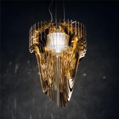 China Modern Designer Creative Acrylic Chandelier Lighting Hotel Lobby staircase chandelier Aria Gold Light(WH-MI-111) for sale