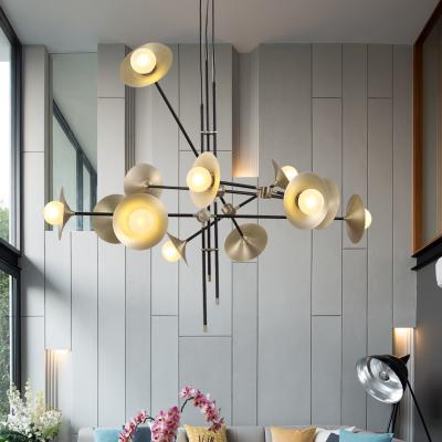 China Modern Nordic Pendant lamp Gold Trumpet Lamp Vintage Retro Horn delightfull sputnik chandelier（WH-MI-212) for sale