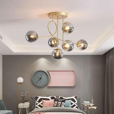 China Modern Glass Ball Chandeliers for Dining Room Kitchen Living Room Bedroom Hanging modern led chandeliers(WH-MI-283) for sale