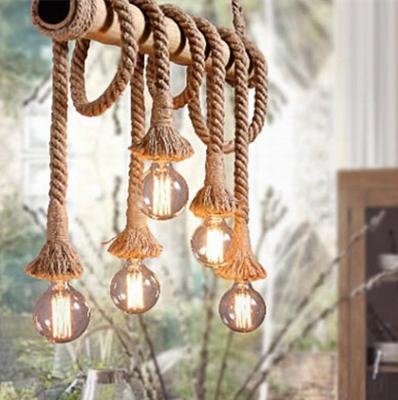 China Vintage Rope pendant light Personality Loft Hemp for Kitchen Cafe Bar Decor bamboo pendant light(WH-VP-74) for sale