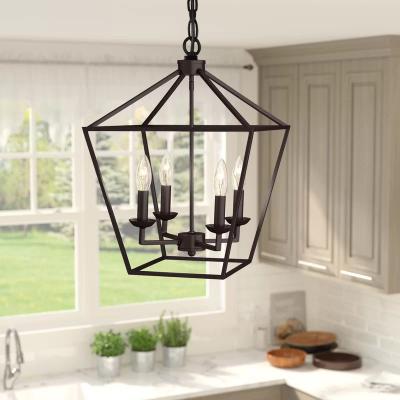 China American Wrought Iron chandelier Garden Hall Lamp Kitchen Corridor Retro farmhouse chandelier(WH-VP-89) for sale