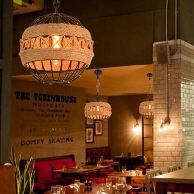 China American Loft Rural Hemp Rope Pendant Lamp Industrial Restaurant Bar Cafe Light Pendant Lamp(WH-VP-122) for sale