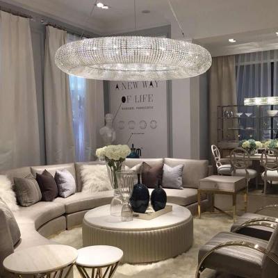 China Luxury Circle Crystal Chandelier For Living Room Led Home Decor Lamp large pendant light(WH-CY-190) for sale