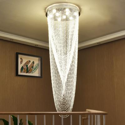 China Luxury Stair Chandelier Lighting Crystal Tassel Indoor Lighting Restaurant Lobby Hotel Chandelier(WH-NC-32) for sale