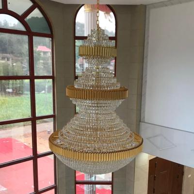 China Top Luxury Crystal Staircase Chandelier Lighting Villa Lobby Hotel Project Large Chandelier(WH-NC-56) for sale