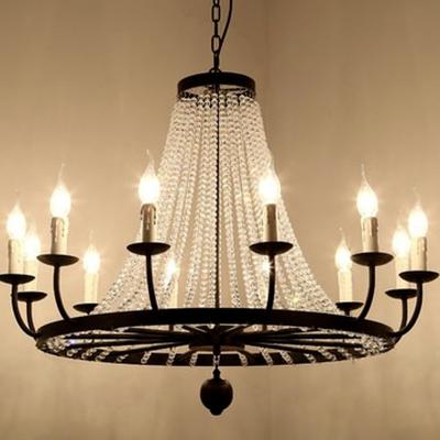 China Vintage Elegant Black Crystal Chandelier Lustre Crystal Lighting(WH-CI-141） for sale