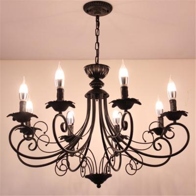 China Vintage Loft Retro Chandelier Beige Black Color Vintage lustre American Candle Chandelier(WH-CI-146) for sale