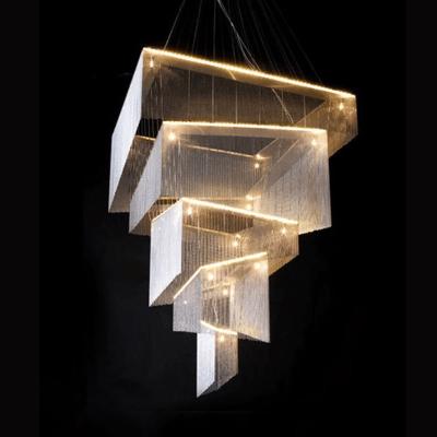 China Hotel Large Project Chandelier rectangle interior lighting(WH-CC-26) for sale