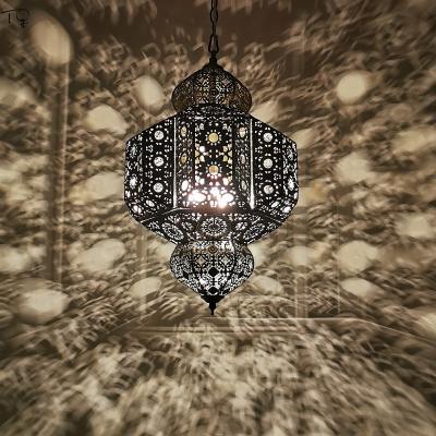 China Moroccan Exotic Retro Vintage Pendant Lights Led E27 Iron Art Hollow dinner table chandelier(WH-DC-44) for sale