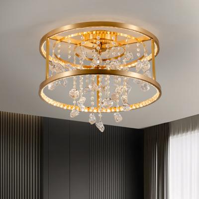 China Copper modern chadelier living room bedroom crystal led brass ceiling light(WH-CA-70) for sale