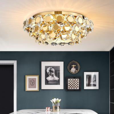 China Modern LED Crystal Chandelier Luxury Gold Lustres round chandelier crystal lighting(WH-CA-73) for sale