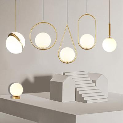 China Modern Pendant light Simple Acrylic Ball Bedside Hanging light Round Ball Global Pendant Lamp(WH-GP-38) for sale