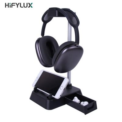 China Exquisite Storage Drawer & Hold Tidy Hifylux Desktop Multi-Function Earphone Holder Stand Universal Smartphone Holder with Storage Drawer for Max AirPods for sale