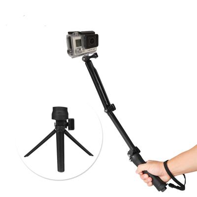 China Kaliou G006 Portable Flexible Monopod 3 Way Wired Selfie Stick Mount For Pro Go Cameras Handle Arm Tripod Three Way Selfie Stick for sale