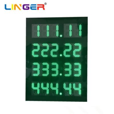 China Double Sides Green Color LED Gas Price Sign 140pcs/Digit for sale