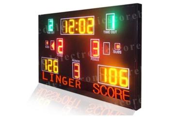 China Alta visibilidad 1300m m x 2000m m x 100m m de la función LED del marcador multi del baloncesto en venta