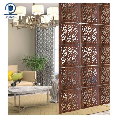 China Contemporary Prima Aluminum Partition Ourtoor Decorative Screen Customized Laser Cut Panels Perforated Garden Doors for sale