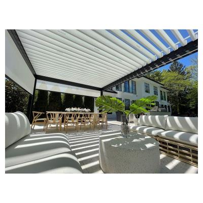 China Custom Aluminum Canopy Prima Louvered Roof Aluminum Waterproof Canopy Pergola Luxury Gazebo Pergolas for sale