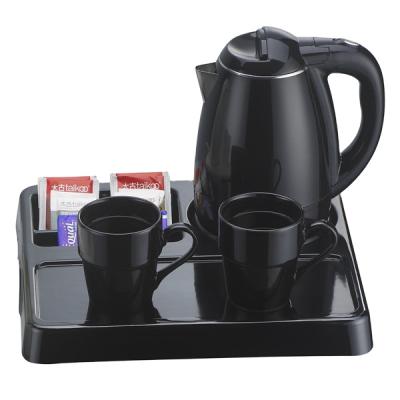 China Rotating Base Welcome Hospitality Tray With Kettle , 360 Degree Hotel Electric Kettle Tray Set for sale