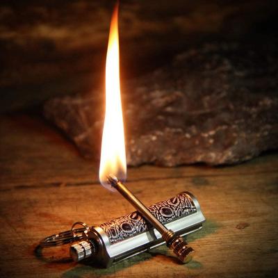 China Fire Starting Kongbo Round Shape Waterproof Survival Matches Flint Fire Starter Lighter Without Kerosene for sale