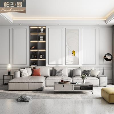 China Wholesale Modular Modern Leather Sofa Top Layer Cowhide Living Room Corner Sofa Set L Nordic Combination Latex Living Room Sofas Set for sale