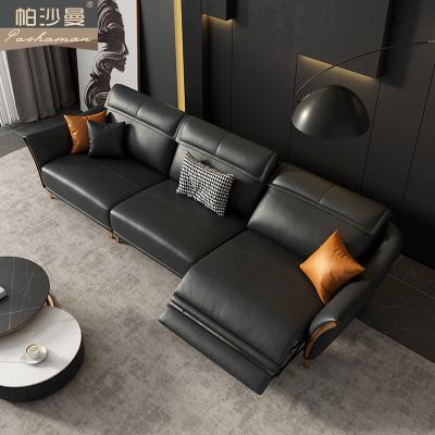 China Modern Italian Luxury Leather Modular Living Room Sectional Sofa Sofa Hotel Recliner Light Bestselling Electric Recliner for sale