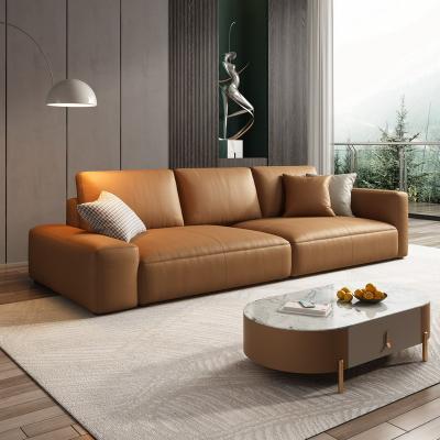 China 2021 Wholesale Modular Living Room New Luxury Italian Nordic Modern Creative Leather Sofa Couch Sofa Set for sale