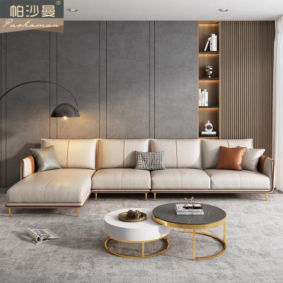 China Hot Sale Modular L Shape Leather Modern Corner Sofa Set Sofa Modern Luxury Leather Living Room Modular Sectional Sofa for sale