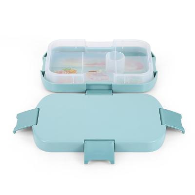 China 2022 Freshness Keeping Amazon Wheat Straw Plastic Kids School Bento Lunch Box Hot Food Container with Cutlery for sale