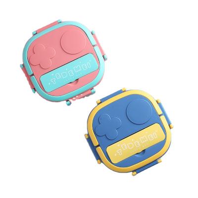 China Sustainable Bpa Free 3 Compartment Kids Storage Lunch Box School Camping Metal 2 Take Out Bento Box Food Container for sale