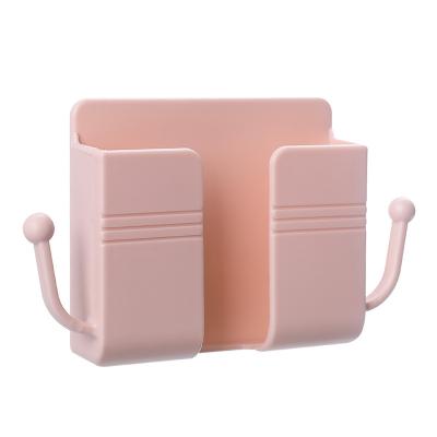 China Viable Color Wall Mounted Remote Control Mobile Phone Candy Rainbow Kitchen Storage Filling Accessories Rack Basket Box for sale