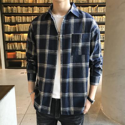 China Wholesale 100% Cotton Breathable Plaid Flannel Long Sleeve Shirt Men for sale