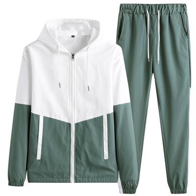 China 100% Polyester Jogging Men's Workout Training Suit White Jogging Suit Men's Sportswear Plain Jogger Suits for sale