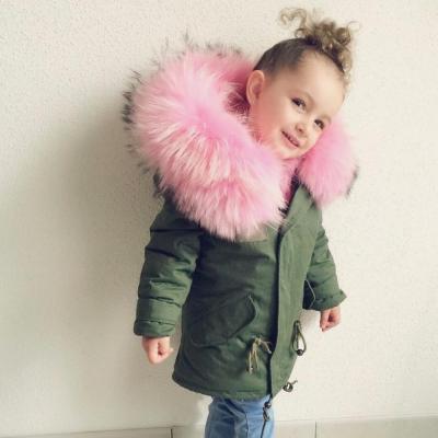 China 2021 Winter New Products Casual Children's Oversized Fur Collar Cotton Clothes Hooded Windproof Jacket for sale