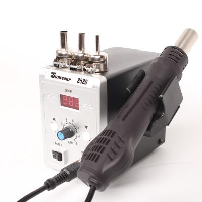 China 858D Machinery Repair Shops Hot Pneumatic Gun Soldering Desoldering Station 700W 110V/220V BGA LED Digital Rework SMD SMT Welding Repair Soldering Heat Gun for sale