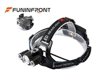 China 3 * CREE XML T6 Outdoor Led Headlamp with 180 Degree Up / Down Adjusting Angle for sale