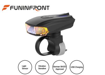 China Vibration Induction Bicycle Lamp, USB Rechargeable LED Bike Frount Lights for sale