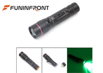 China 5 Modes Green Light Mini LED Flashlight with Zoomable Focus for Outdoor Hunt for sale