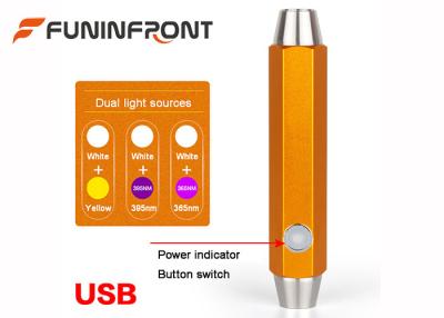 中国 中二重光源の宝石の懐中電燈USBの直接充満李イオン電池と 販売のため