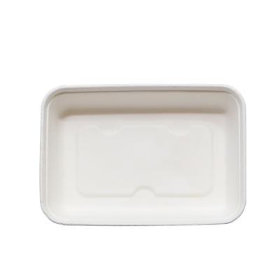 China Eco-friendly Traditional Tray Bagasse 400ml Food Serving Square Stores For Party Food Biodegradable Compostable Package for sale