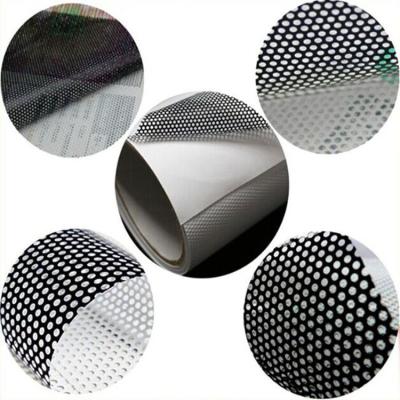 China Single Color Minus Perforated Pattern One Way Vision Vinyl Film For Vehicle Decoration for sale