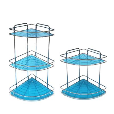 China Viable Color Rack Hot Selling Electroplating Kitchen And Bath Corner Storage Multilayer Rack for sale