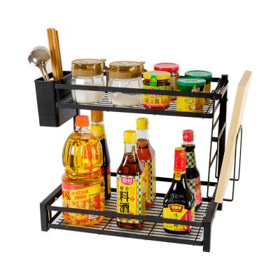 China Exquisite 2 Layer Kitchen Storage Racks Factory Direct Simple Fashionable Style Simple Large Square Rack for sale