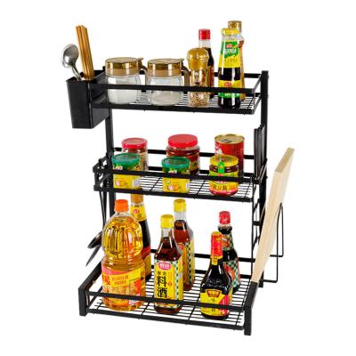 China Simple Straight Kitchen Storage Racks Home Exquisite Seasoning Rack Made Viable Simply Style Factory for sale