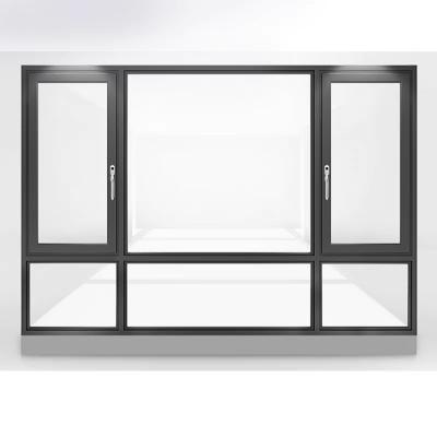 China Hot selling magnetic screen doubleglazing flat open casement window with flat for sale