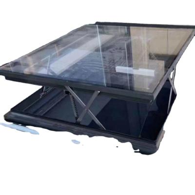 China Modern Electric Parallel Crescent Screen Skylight Roof Skylight Automatic Remote Control Folding Glass Window for sale