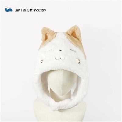 China Animal Design Cute Cartoon Cat Modeling Fluffy Plush Hat Autumn And Winter Warm Hat Hearing Protection Hat for sale