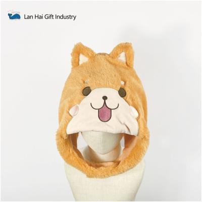 China Animal Design Cute Cartoon Dog Modeling Furry Plush Hat Autumn And Winter Warm Hat Plush Hearing Protection Hat for sale