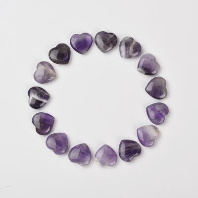 China Cheap Crystal Heart Shape Stone Polished Natural Amethyst Hearts Heart Shaped Amethyst Stone From China for sale