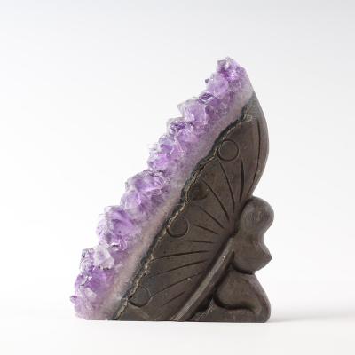 China China Amethyst Crystal Carving Bulk Crystal Crafts Amethyst Cluster Butterfly Fairy For Decor for sale